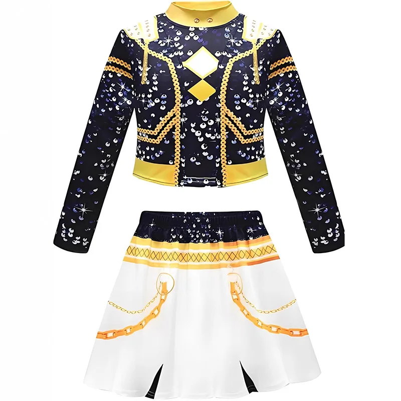 K-POP Witch Hunter Cos Suit, Rumizo Yimira Black Gold Singing Suit Abito per bambini stampato in 3D Halloween