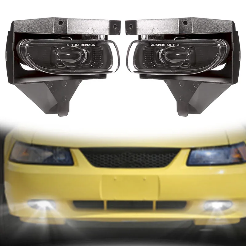 

LED Fog Light Lamp Smoke Lens For 99-04 Ford Mustang 1999 2000 2001 2002 2003 2004