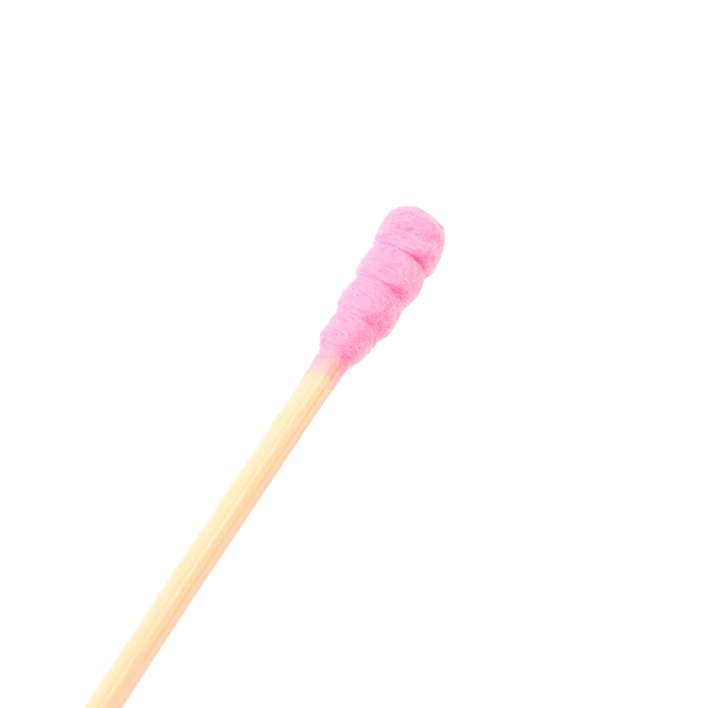 100PCS Disposable Cotton Swab Cute Pink Double Head Cotton Stick Makeup Remover Bat for Beauty Cosmetics Ear Cleaning Swabs