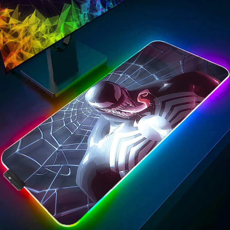 Marvel Venom Gaming Mouse Pad rgb Anime XXL Deskmat Rubber Gamer Computer Rug MousePad Speed Mats Keyboard Mat Laptop Pc Carpet