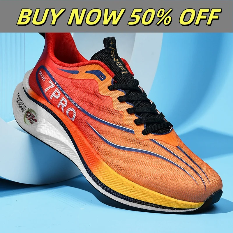 

Мужские спортивные кроссовки для марафона с карбоновой пластиной, повседневные дышащие легкие женские удобные спортивные нескользящие кроссовки для спортзала