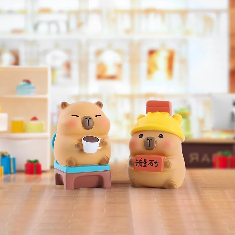 2025 カピバラブラインドボックスシミュレーションミニカピバラアクションフィギュア人形子供の誕生日クリスマスギフト