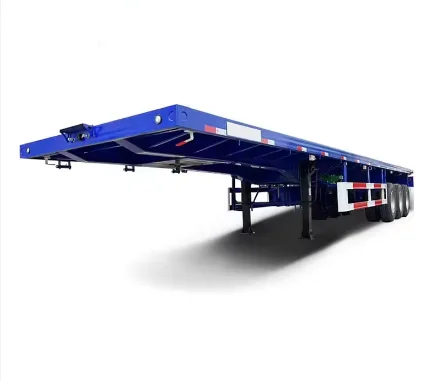 Lightweight Flat Deck Semi Trailer Anti Slip Floor Stable Suspension System for Construction Machinery and Steel Transport view 5