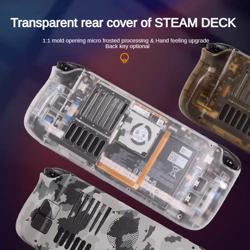 Protective Case for Steam Deck Heat Dissipation Rear Cover Transparent Modification Dorsal Shell Customization Back Key