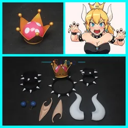 Principessa Bowsette Cosplay Prop Kuppa Koopa Hime Corona Corna Orecchini Girocollo Accessori per costumi di Halloween