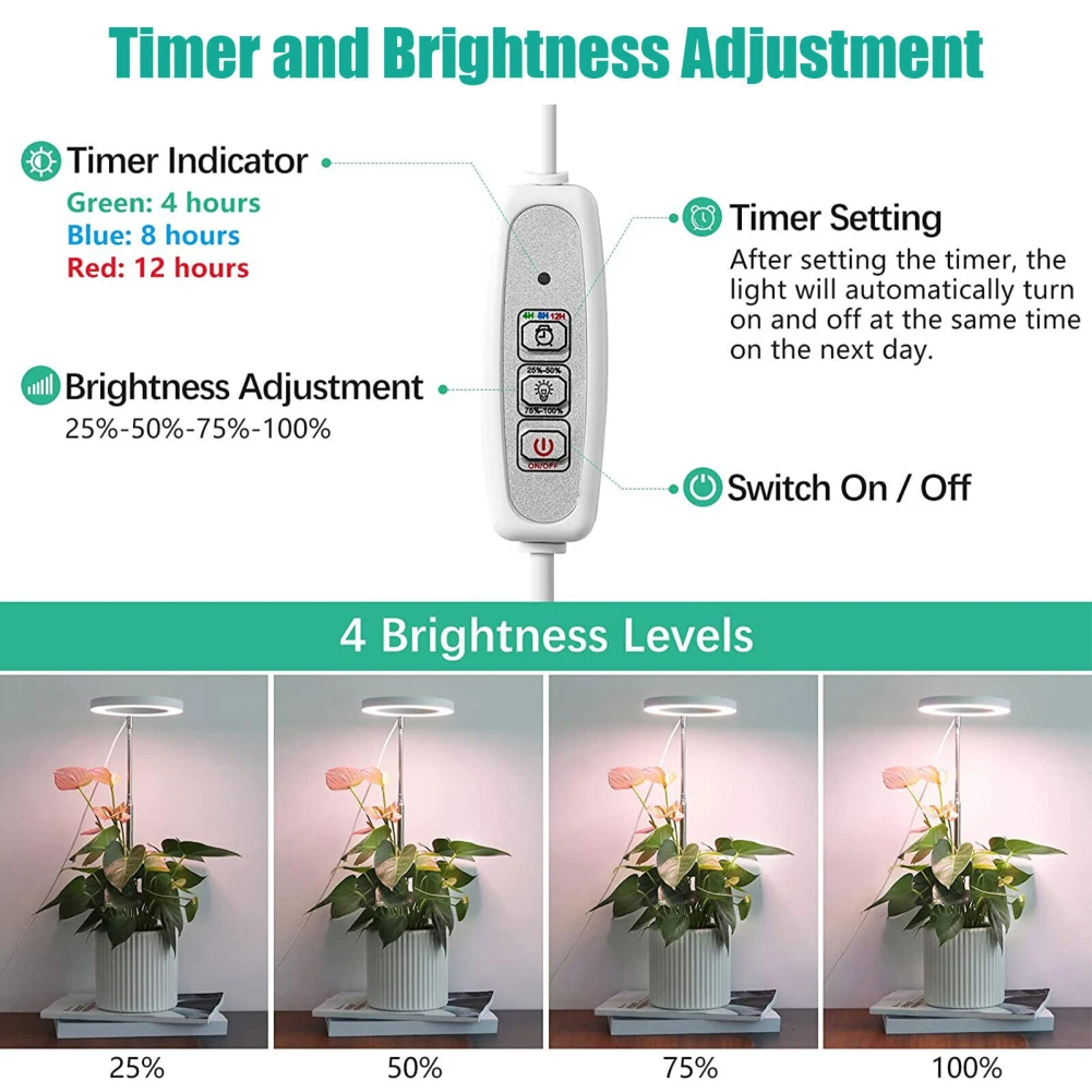 Led Telescopische Plant Kweek Licht Full Spectrum Timing Plantenkweeklamp Voor Vetplanten Kamerplanten