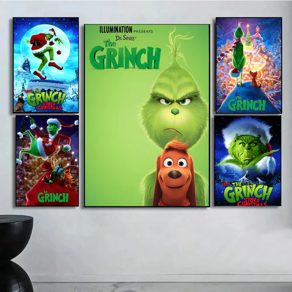 Movie H-How The Grinch Stole Christmas Poster Paper Print Home Living Room Bedroom Entrance Bar Cafe Art Painting Decoration