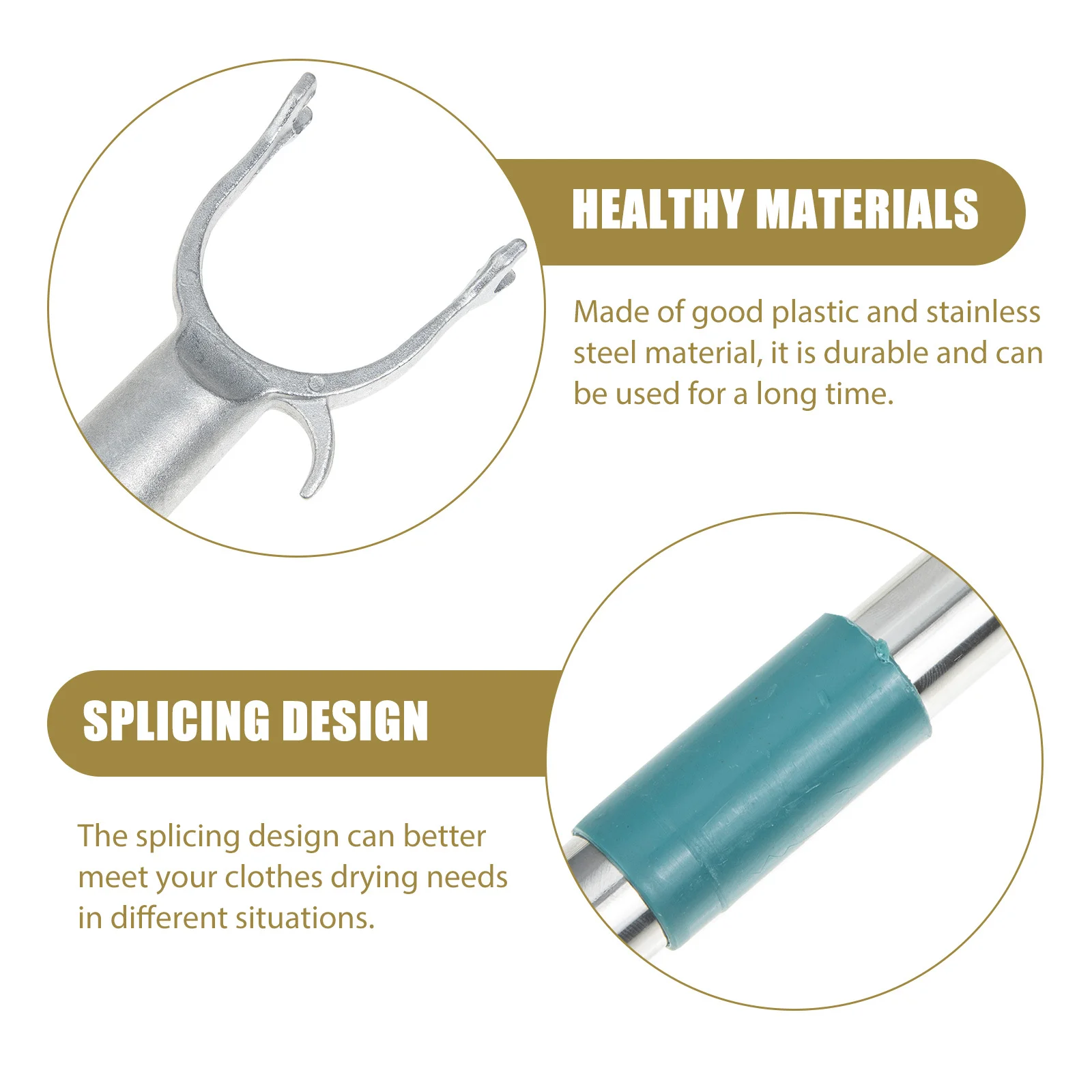 

Splicing Clothes Rod Stainless Steel Plastic Adjustable Clothes Drying Pole Closet Balcony Tool Living Room Essentials