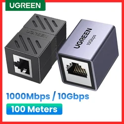 UGREEN RJ45 Connector Network Ethernet Extender Extension for Cat7 Cat6 Cat5e Ethernet Cable Adapter Gigabit Female to Female