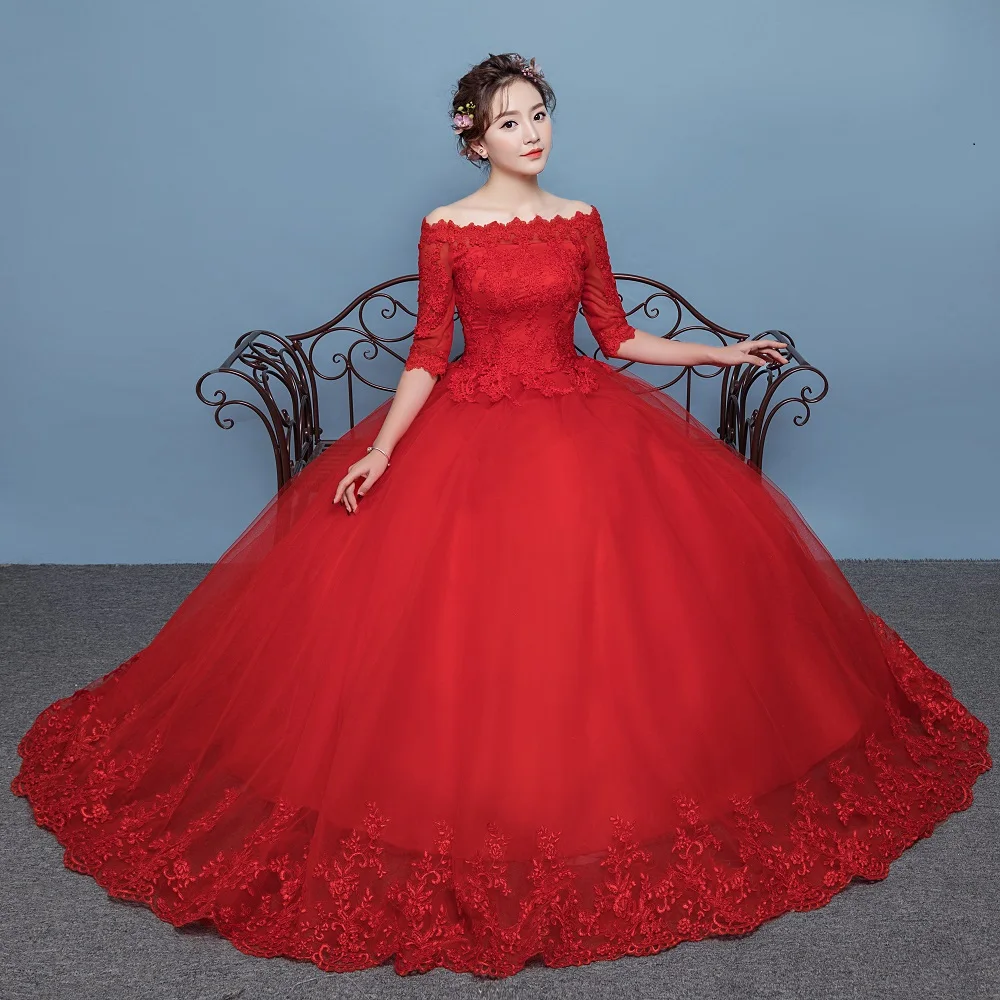 ZJ7895 Women Marriage Luxury Bridal Gowns Customer Made Princess Ball Gown Wedding Dress Beaded Lace Appliques Tulle