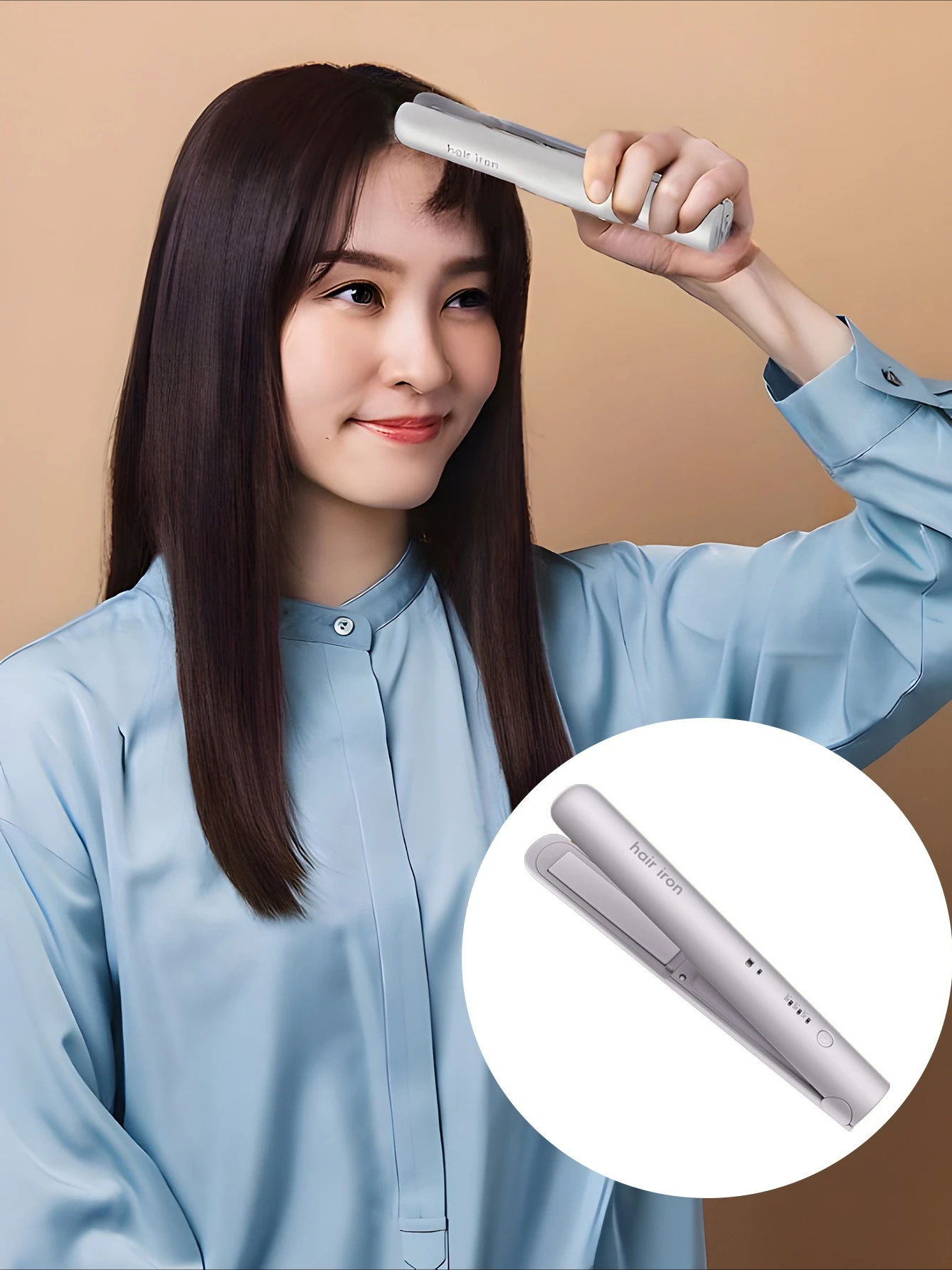 2-in-1ヘアアイロン プロ仕様 ミニスタイリング器具 USB充電式 3段階温度調節 旅行用 1