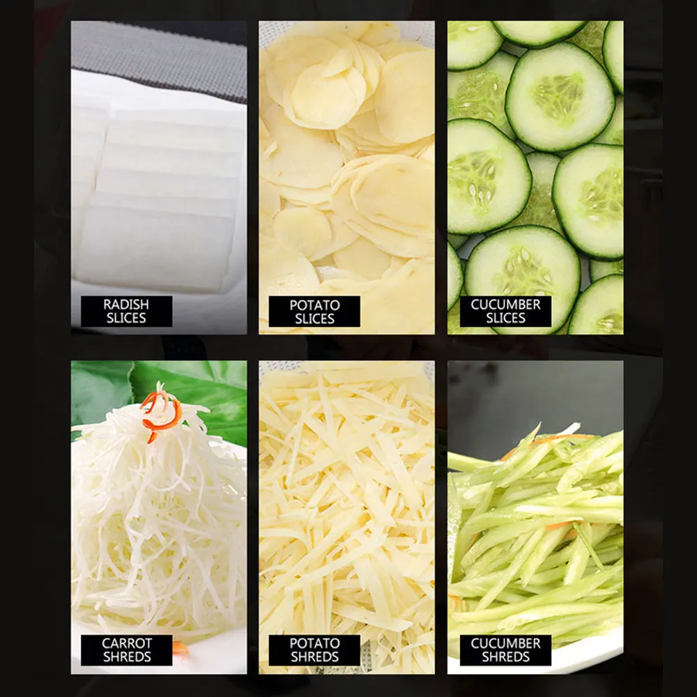 Automatic Vegetable Cutting Machine Electric Potato Onion Carrot Ginger Slicer Commercial Shredder Multifunction Cutter