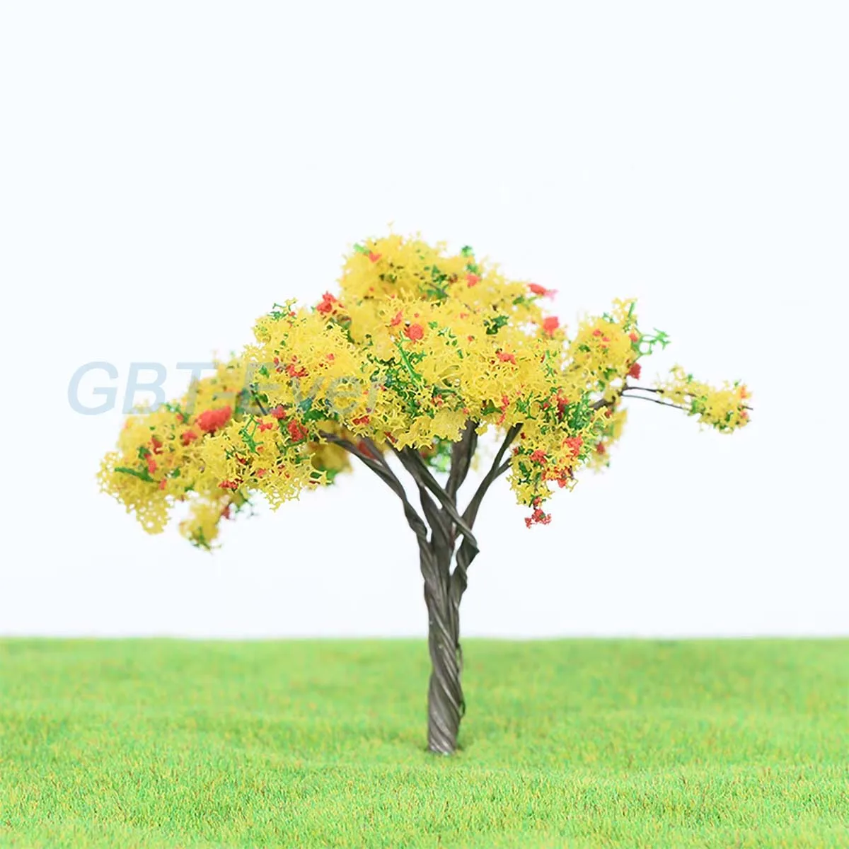 2/5Pcs Miniature Simulation Plant Decor Accessories Ginkgo Tree Models Garden Park Train Railroad Farm Scenery Landscape Decor