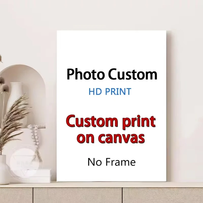 Personalisierte Anpassung Leinwanddruck Poster Porträt Foto Kunstdruck Heimdekoration Geschenk rahmenlos