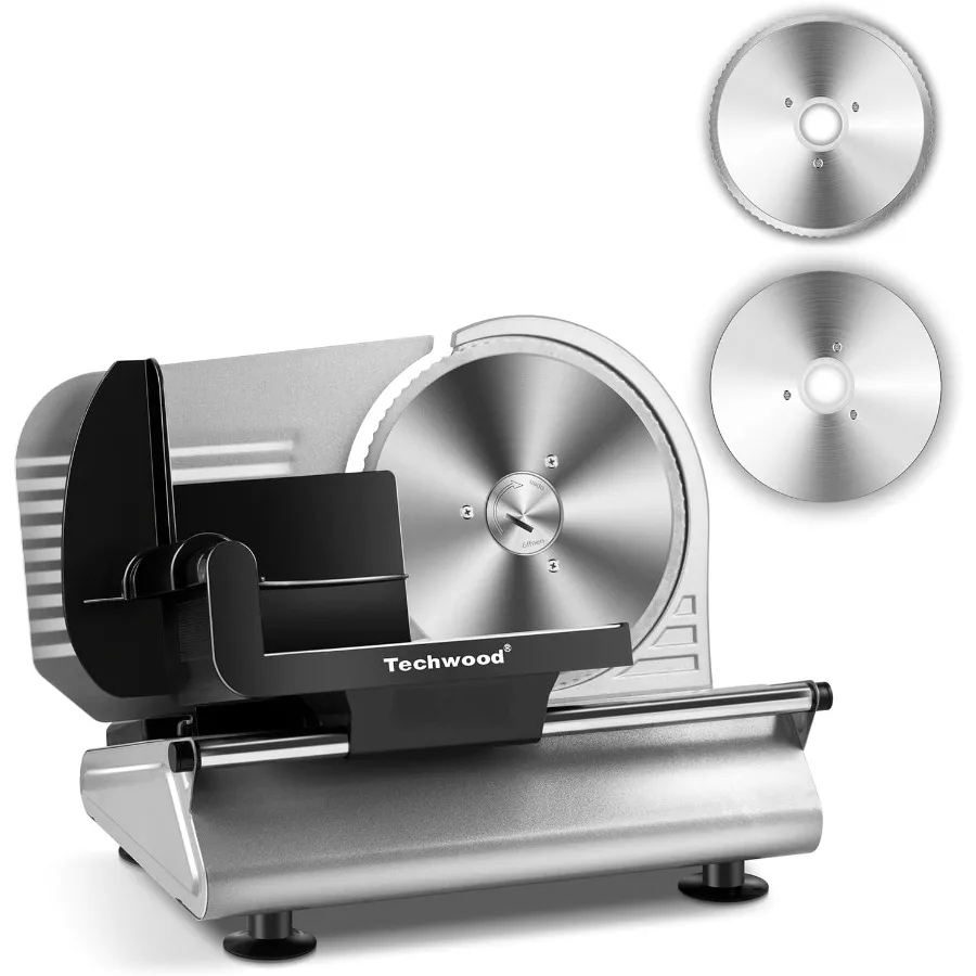 

150W Electric Meat Slicer for Home Use with 2 Removable 7.5 Stainless Steel Blades Adjustable Thickness Deli Cheese Fruit Veget