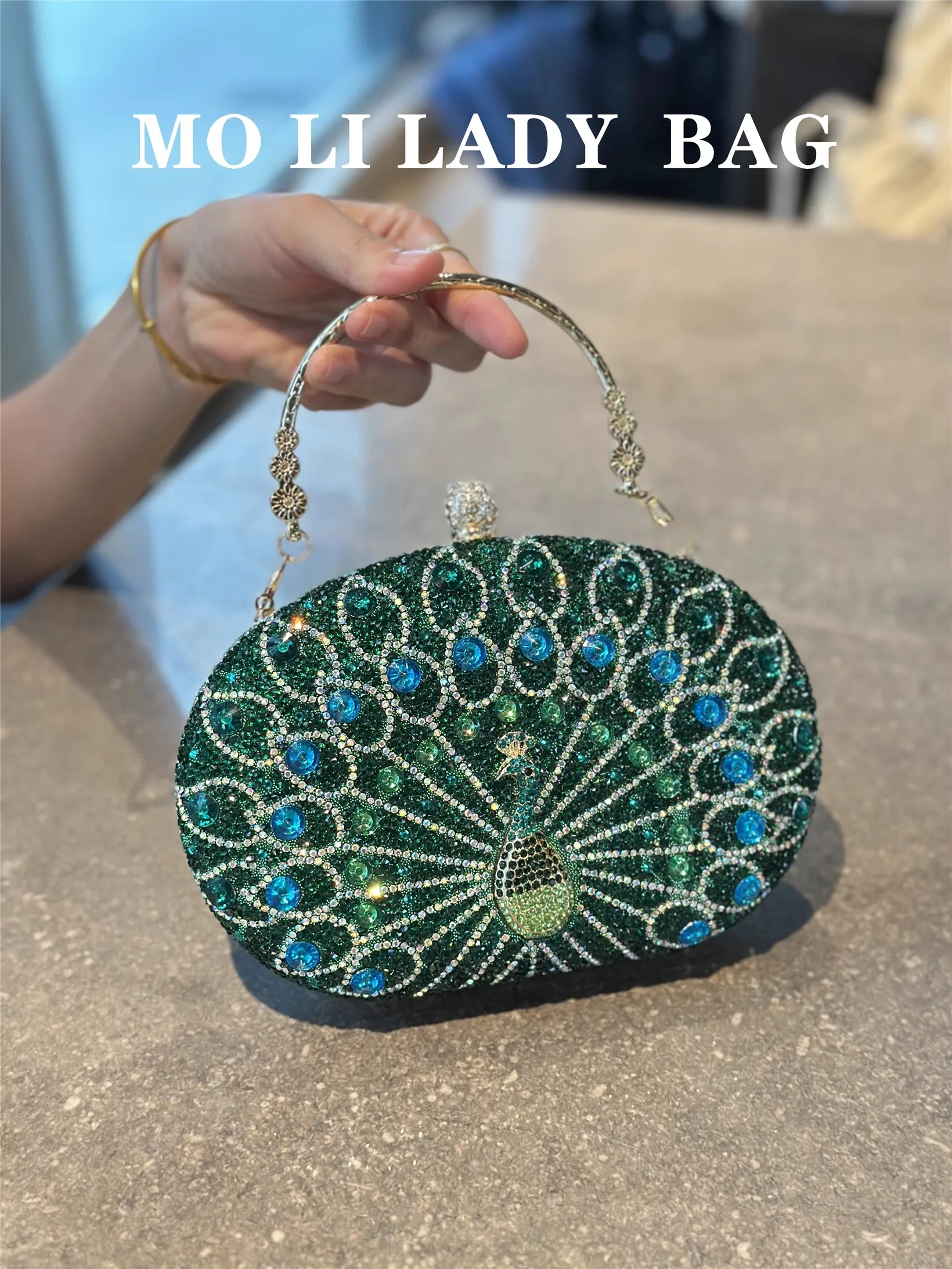 

Glitter Shiny Women Handbag Fashion Crystal Diamond Circular Bag Exquisite Evening Bag Wedding Party Clutch Purse Shoulder Bag