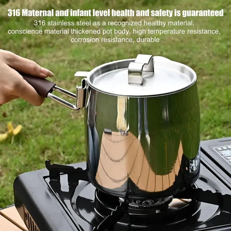 

Camping Pot Camping Pans For Cooking Portable Non-Stick Camp Cookware With Lid Detachable Outdoor Accessories For Women & Men
