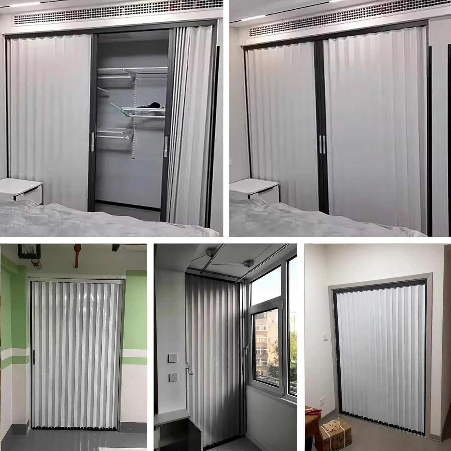 Lockable Multifold Sliding Door, 60 66 75 82 88 90 94 100 120 140 180 200 Cm Folding Accordion Door Includes Track Kit, Room