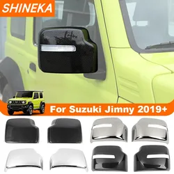 SHINEKA Car Rearview Mirror Shell Decoration Cover Trim for Suzuki Jimny JB64 JB74 2019 2020 2021 2022 2023 Exterior Accessories