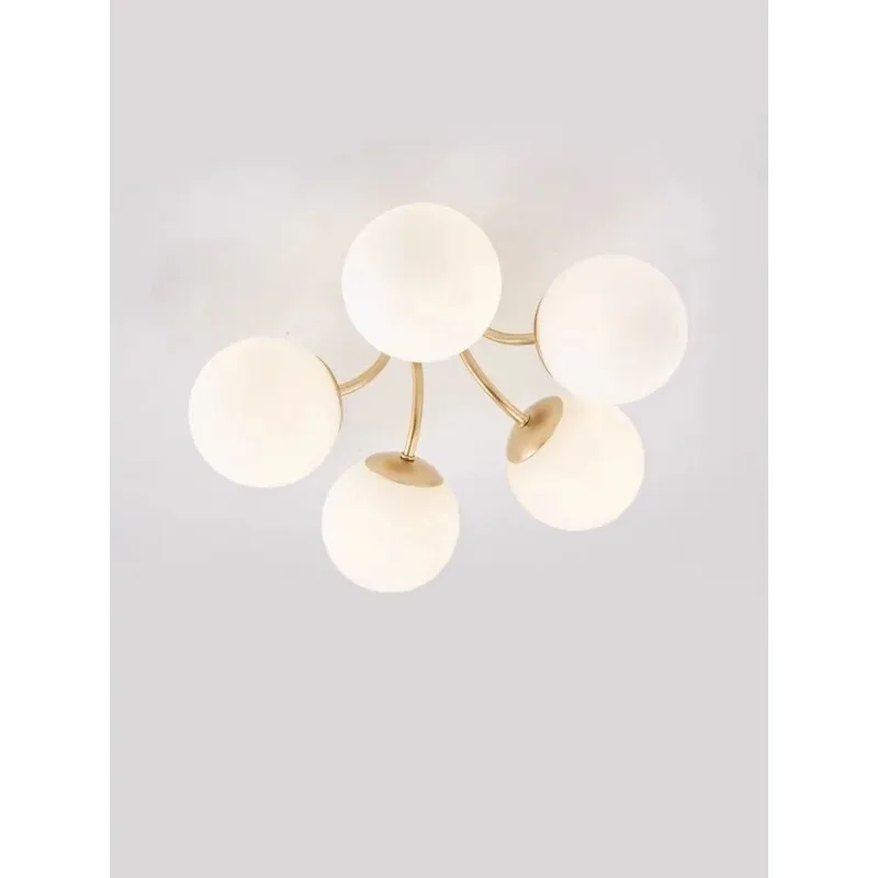 Nordic Modern Minimalist LED Dining Lamp Frosted Glass Aisle Light Study Bedroom Golden Magic Bean Ceiling Lamp Home Decor Led