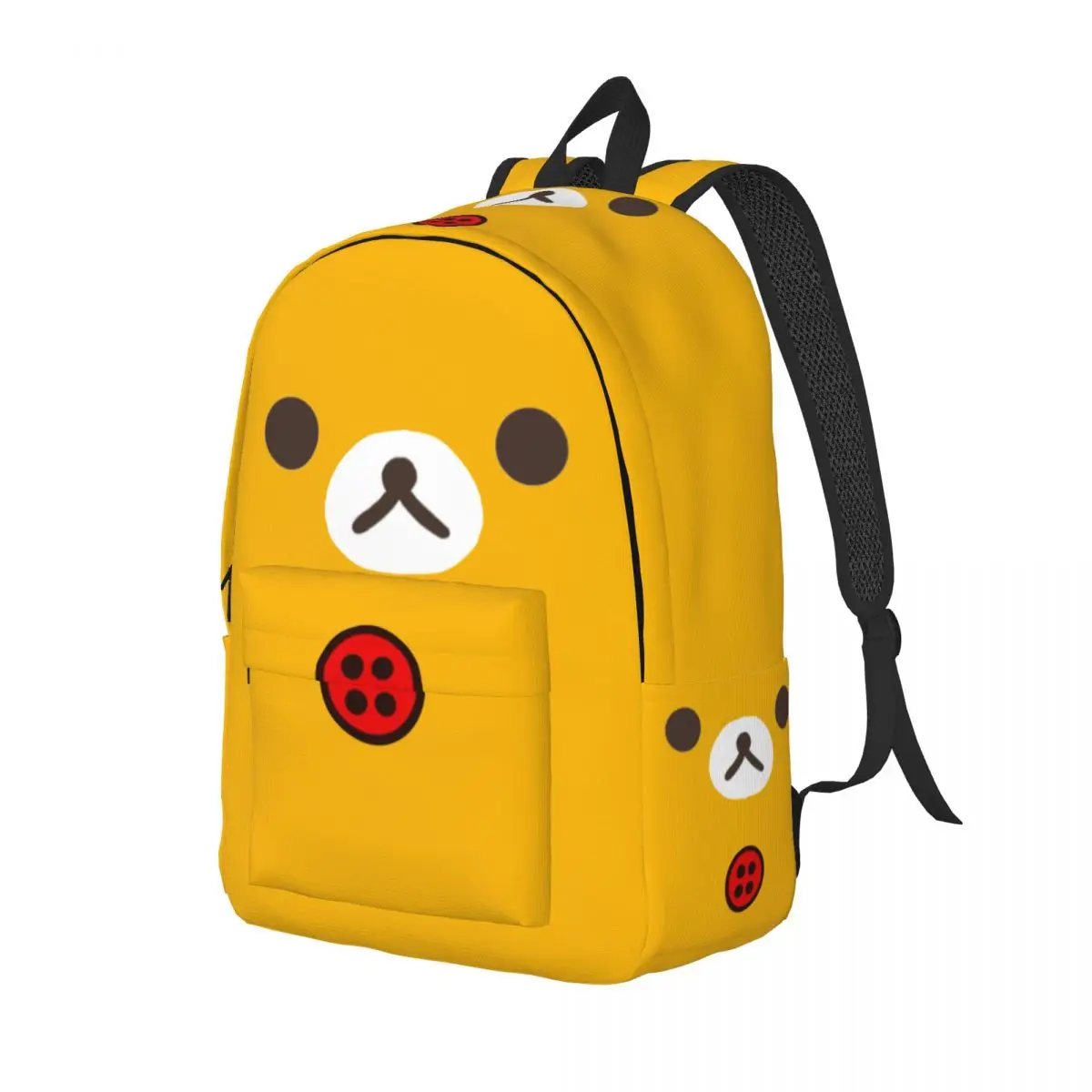 Korilakkuma Face Backpack for Men Women Casual Student Work Daypack Laptop Canvas Bags Durable