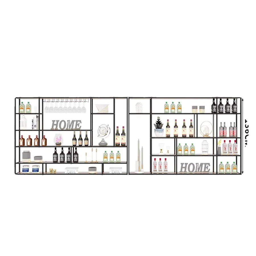 

Wall Mount Bar Storage Hanging Black Home Cube Column Display Design Cabinet Wedding Wine Rack Stackable Gabinete Iron Furniture