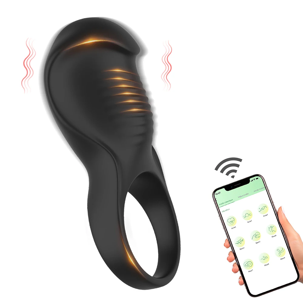 Remote Control Vibrating Cock Ring Ejaculation Delay Penis Ring with Tongue Licking Clit Stimulator Adult Sex Toy for Couples view 6