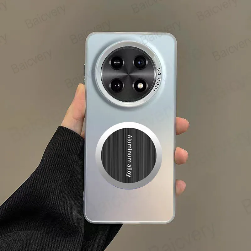 لهاتف Honor X9A X9B X9C غطاء حماية ذكي بلون الحلوى غير لامع مع ملصق صفائح حديد