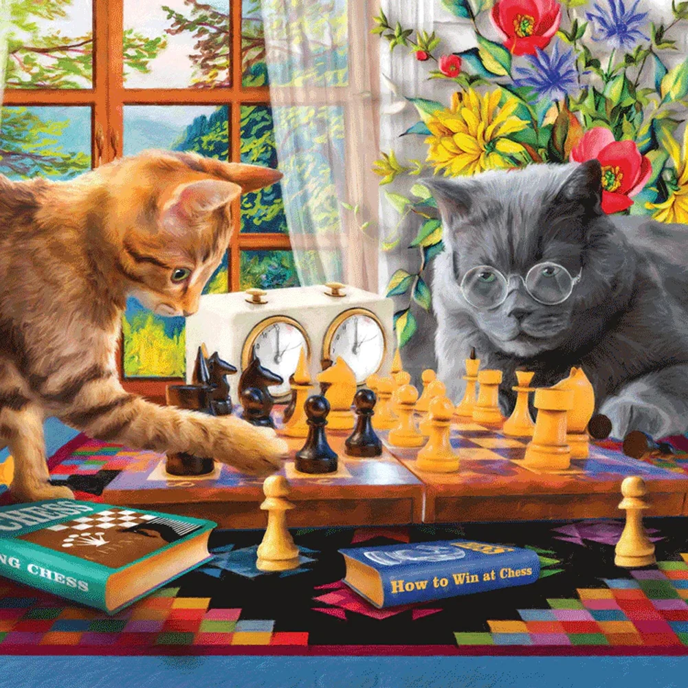 Puzzle de chat en bois 3D pour enfants, jeu explorez ecs, puzzle d'animaux, jeu de société, cadeaux de fête