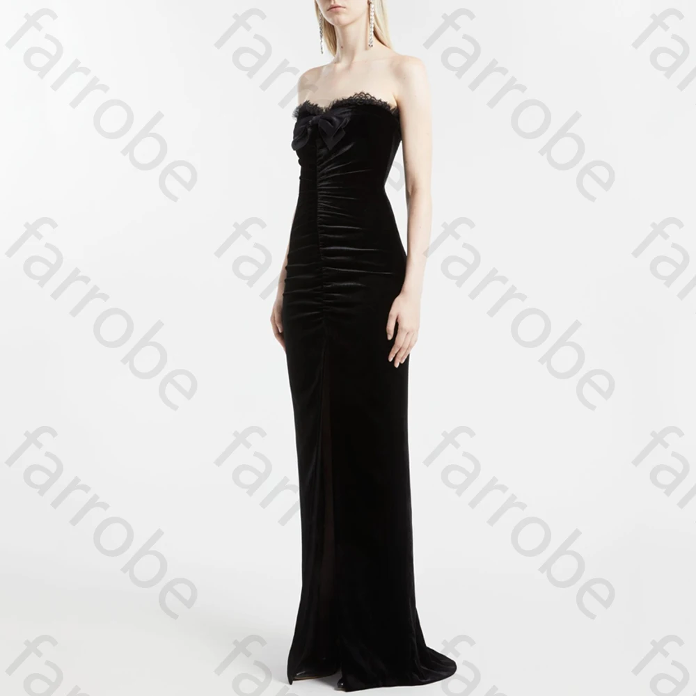 Fora do ombro sem mangas vestidos de noite sexy plissado arco vestido longo requintado alta qualidade vestidos de festa de baile para mulher personalizado