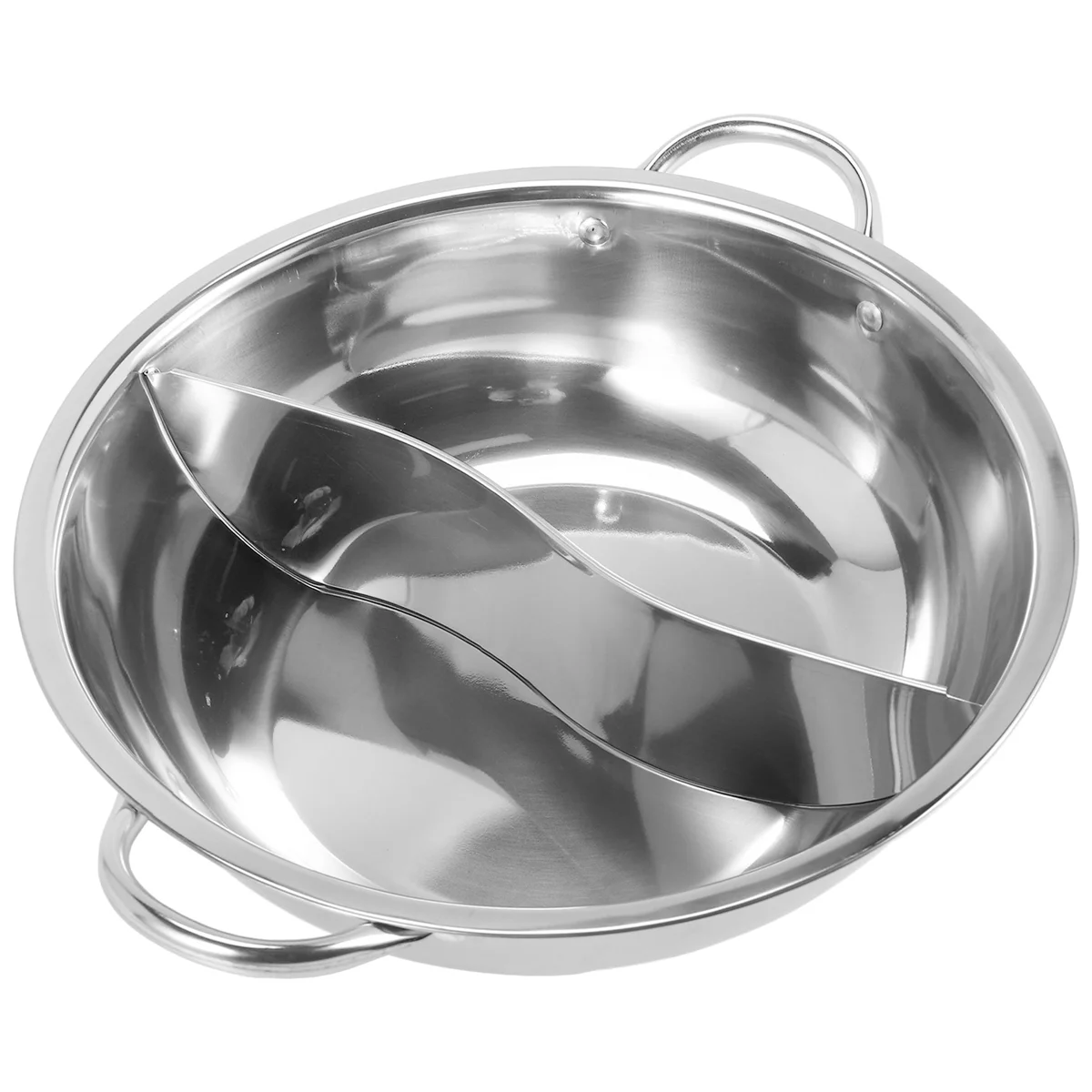 Olla caliente dividida doble de acero inoxidable, utensilios de cocina de 28cm, Compatible con sopa