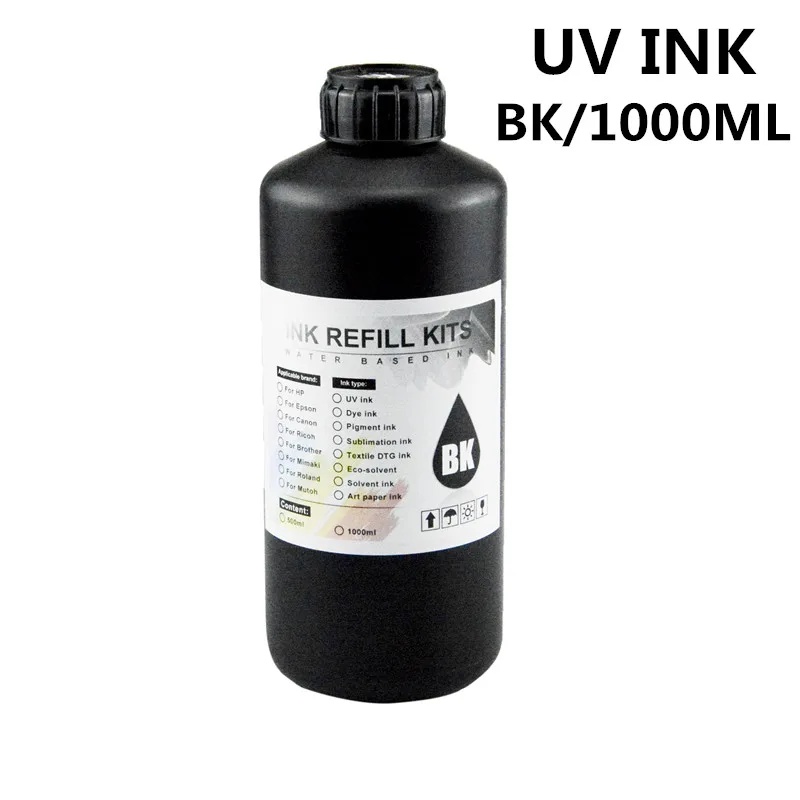 UV Hard Ink 1000ML UV Ink For Epson XP600 TX800 XP-600 L800 L805 L1800 R290 R300 1390 1400 1410 1430 DX5 DX7 DX10 UV Printer