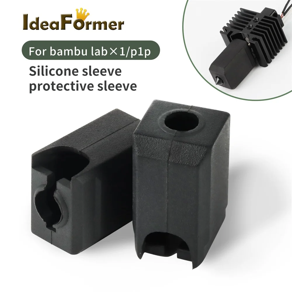 Meias de silicone preto resistentes ao desgaste de alta temperatura, meias para laboratório de bambu X1, X1C, P1P, impressora 3D, extrusora Hotend