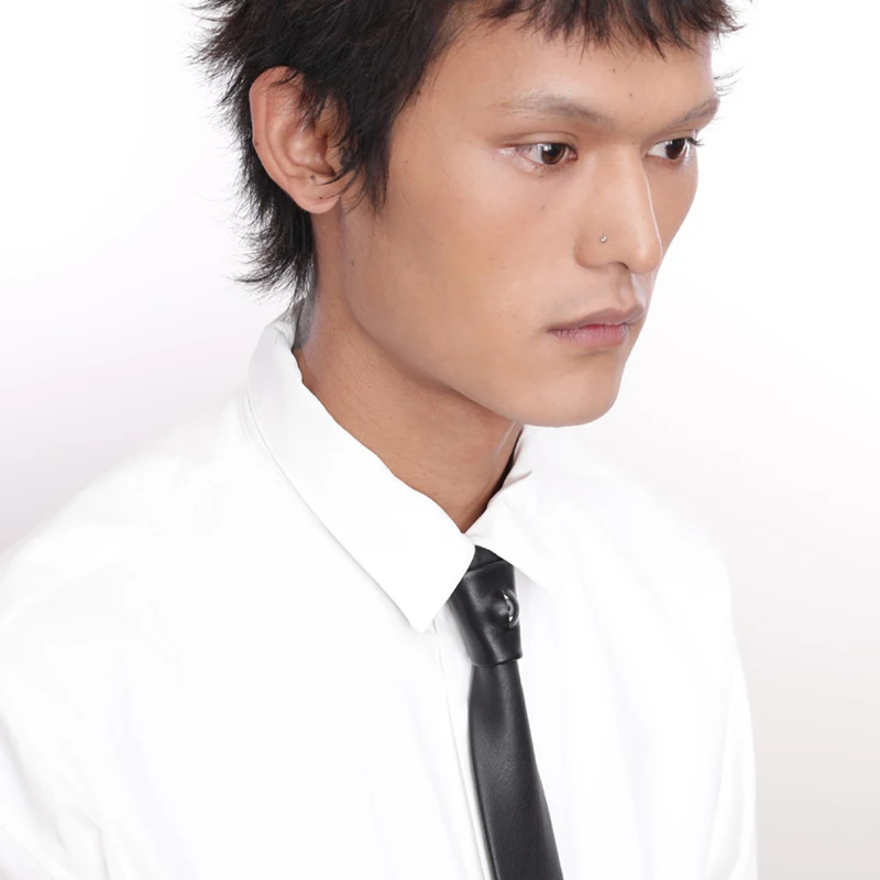 Krawat ze skóry PU z motywem oka, męski, damski, vintage, hip-hop, punk, skórzany krawat na szyję, prezent dla dziewczyny, akcesoria, dekoracja na imprezę, 2025