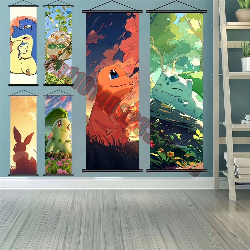 

Classic Anime Pokemon Eevee, Charmander, Bulbasaur Premium Poster Reel Drawings Suitable for Bedroom Wall Decor Children's Gifts