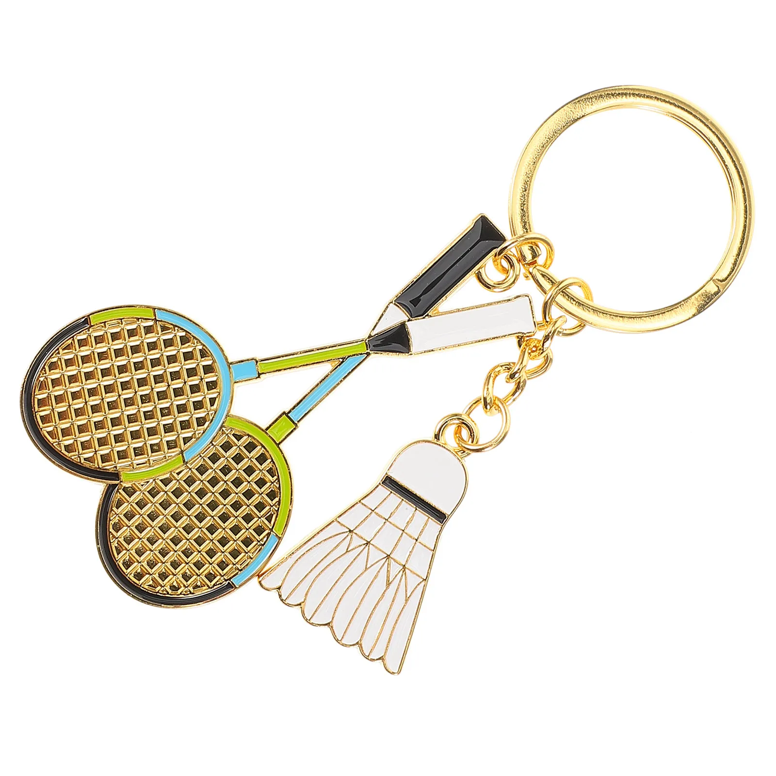 

Брелок для ключей в виде воланчика для бадминтона, компактный металлический брелок с гладкой отделкой, портативный, для повседневного использования, подарок для любителей спорта
