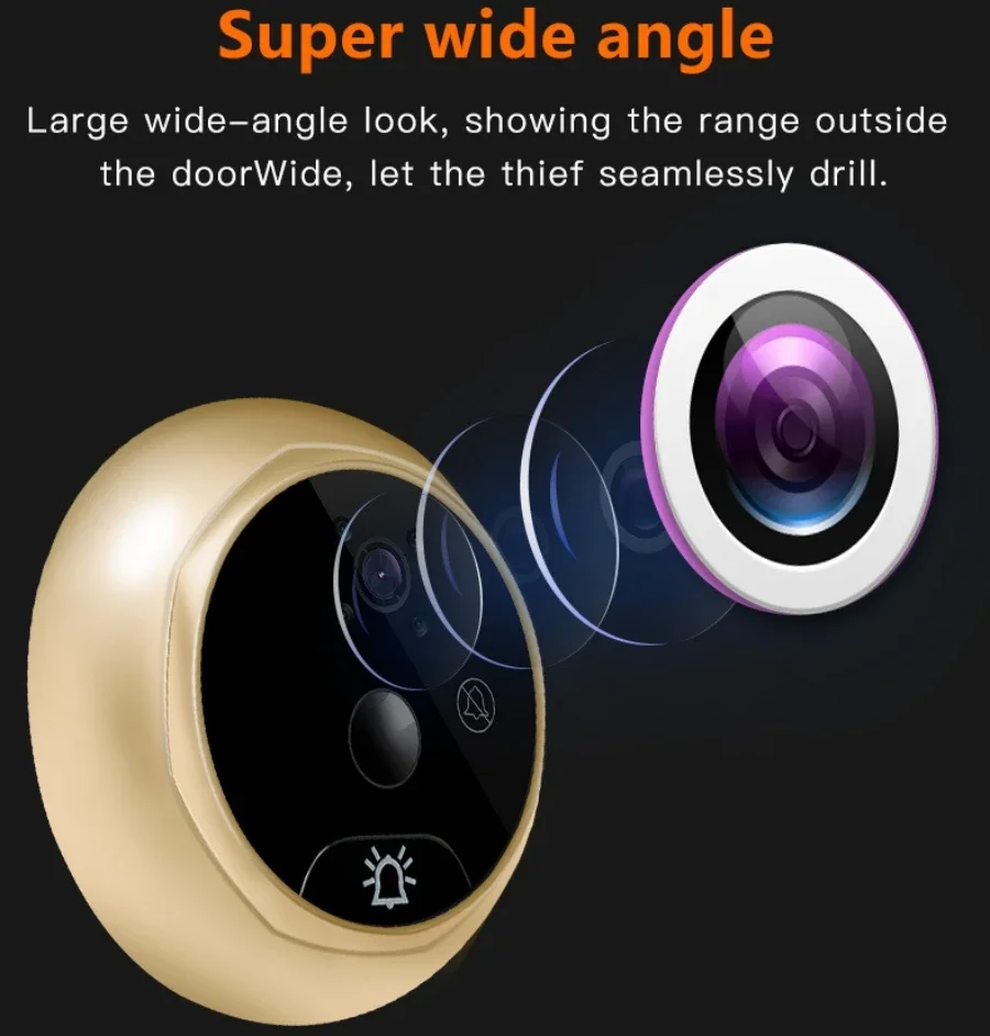 Imagem -03 - Peephole Ring Doorbell com Câmera 4.3 Polegada Doorbell Câmera Proteção de Segurança Casa Inteligente Nenhum Wifi