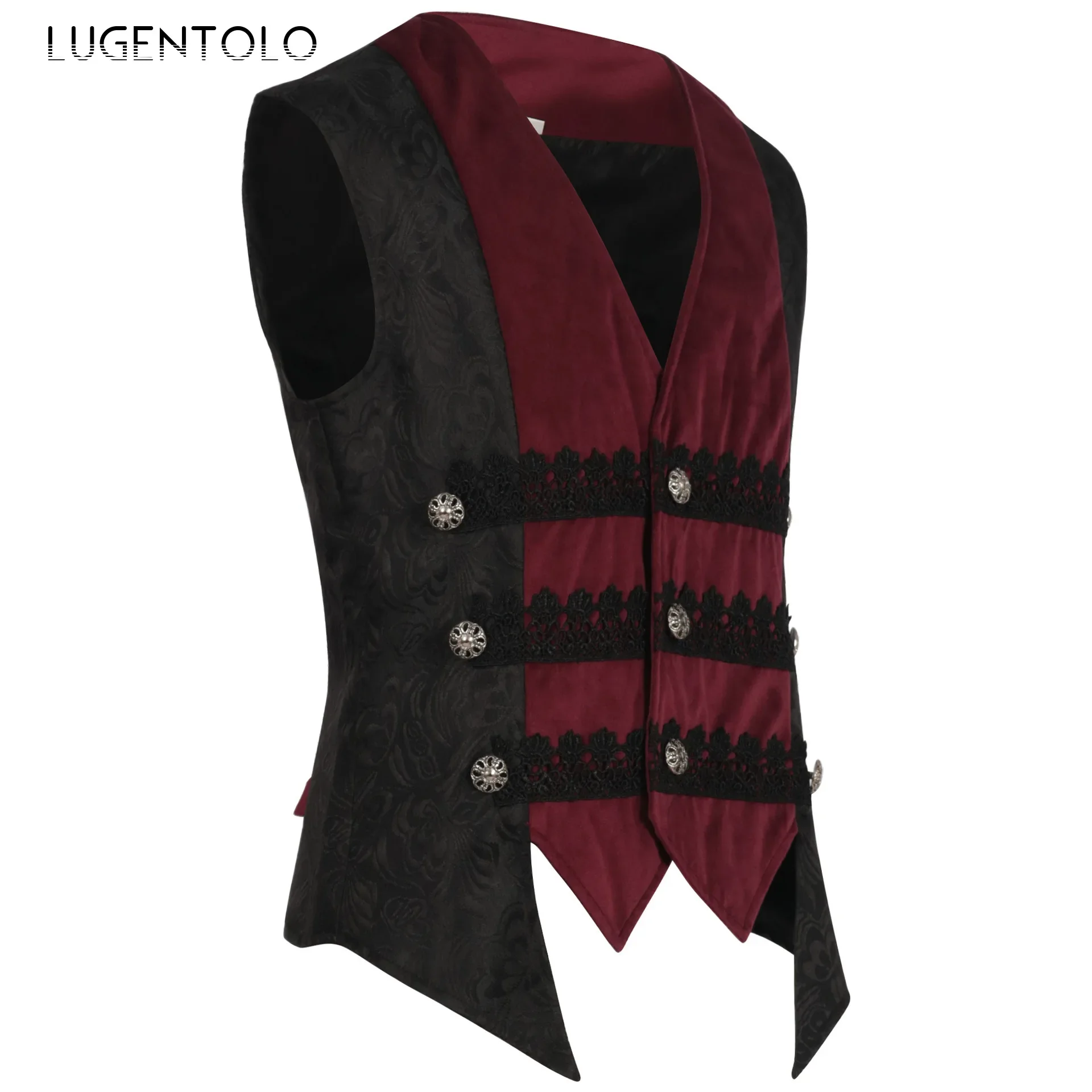 Men Rock Vest Medieval Costume New Retro Casual Punk V-neck Halloween Party Gentleman Renaissance Stage Fashion Coats