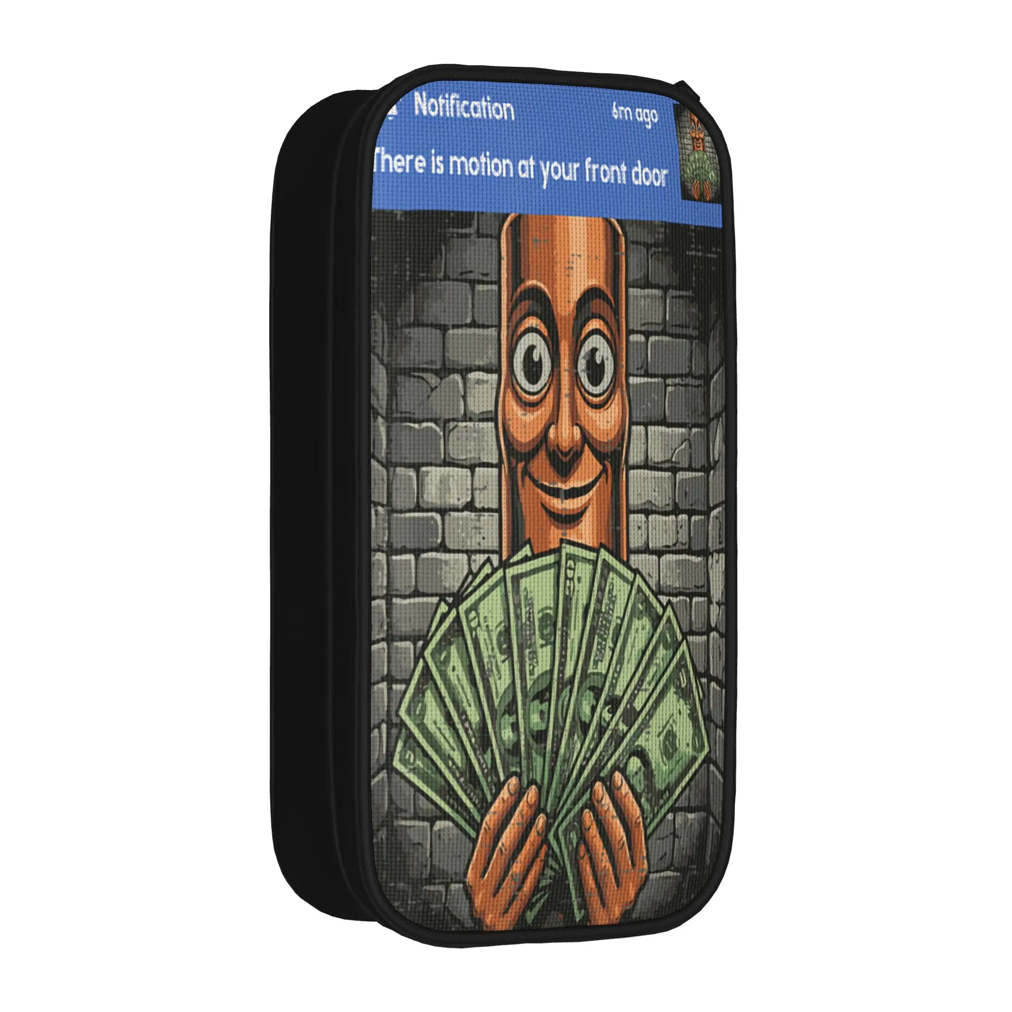 Tung Tung Sahur There is Motion Front Door Meme Pencil Case Double Layer Pencil Pouch Girls Boys Big Back To School Pencil Cases