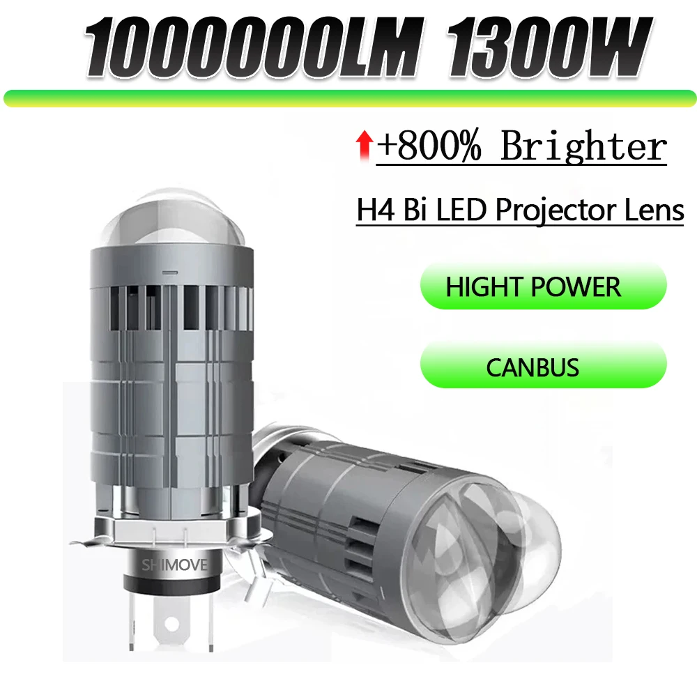 

H4 Bi Mini LED Projector Lens Super Car Bulb Auto Headlight Turbo Lamps Canbus Plug and Play Dual Motorcycle High Low Beam emc