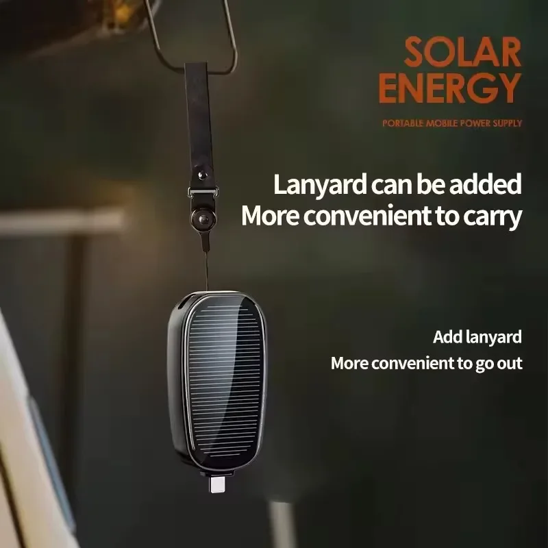 Emergency Solar Mini Portable Power Bank Keychain Portable Charger Small Outdoor Camping External Battery For iPhone and Xiaomi view 3