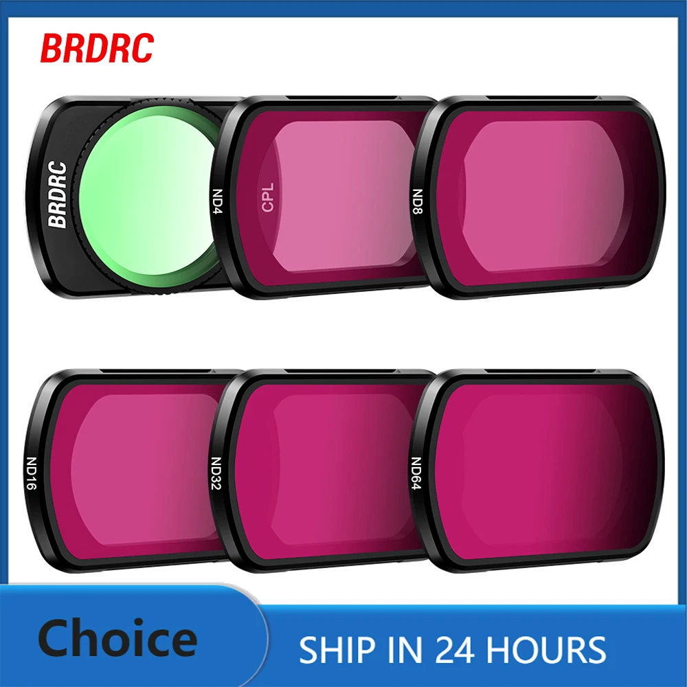 BRDRC Lens Filters for DJI Osmo Pocket 3 Camera UV CPL ND8/ND16ND32/ND64 Magnetic Filters Polarizing Optical Glass Accessories