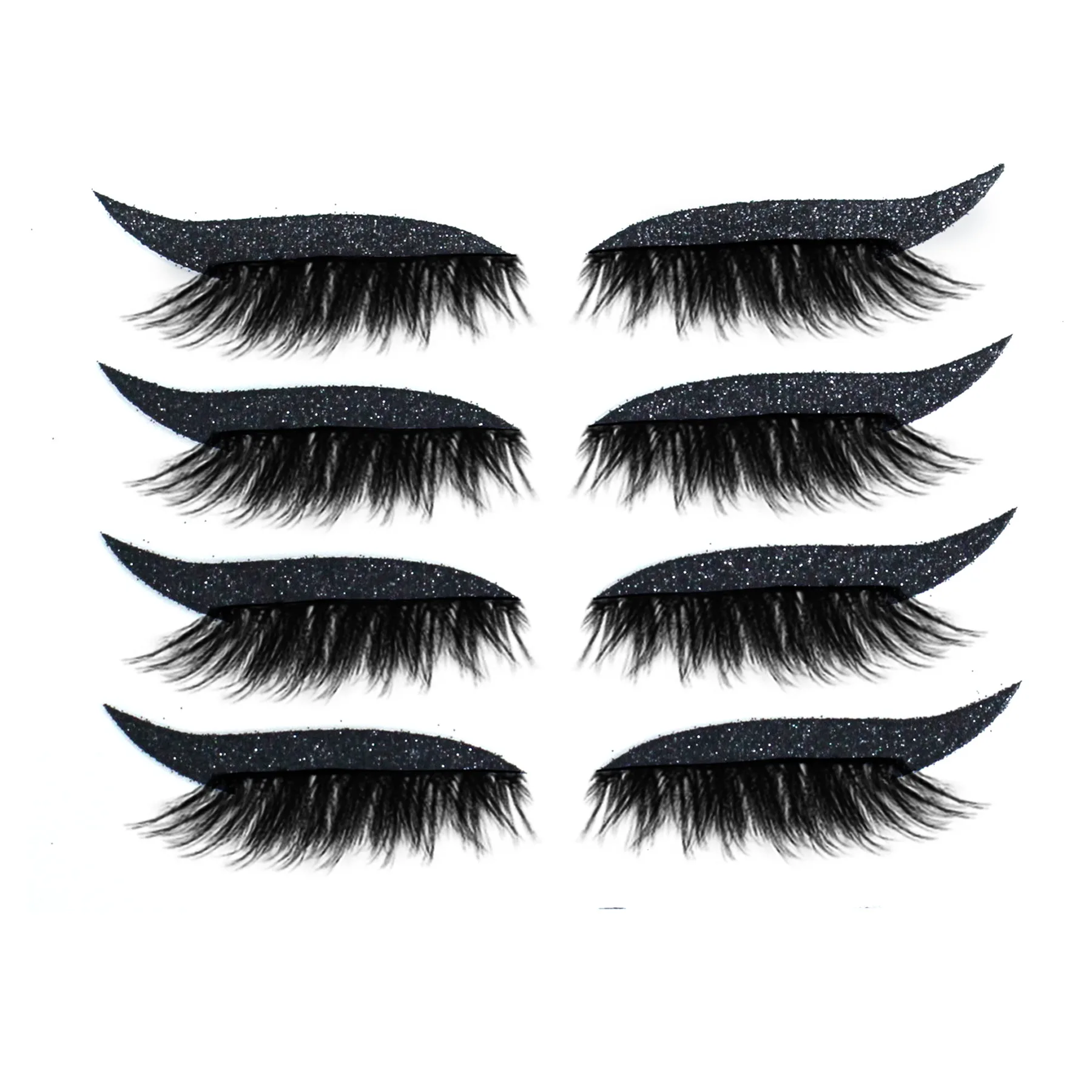 4 Pairs False Eyelashes Eyeliner Sticker Self-Adhesive Cat Eyes Strips Reusable Waterproof Shiny Eyeliner Stickers Makeup Tools