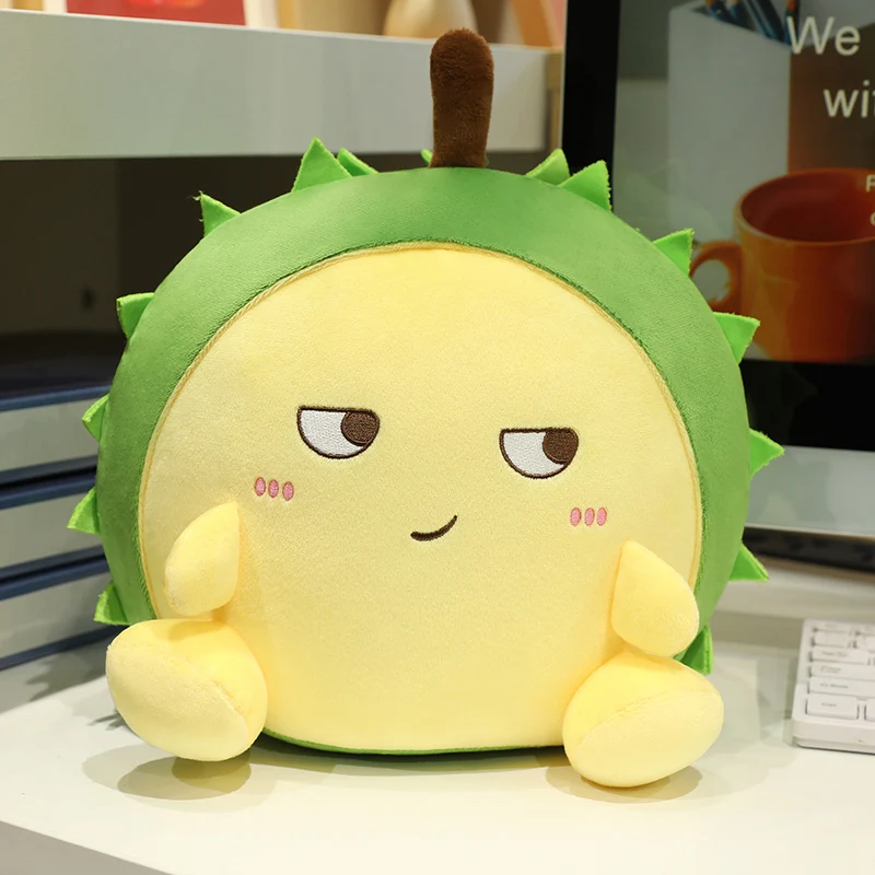 新しい楽しいドリアン人形かわいい球状ドリアンぬいぐるみ柔らかい詰め物入りドリアンフルーツ枕装飾ソファクッション誕生日プレゼント