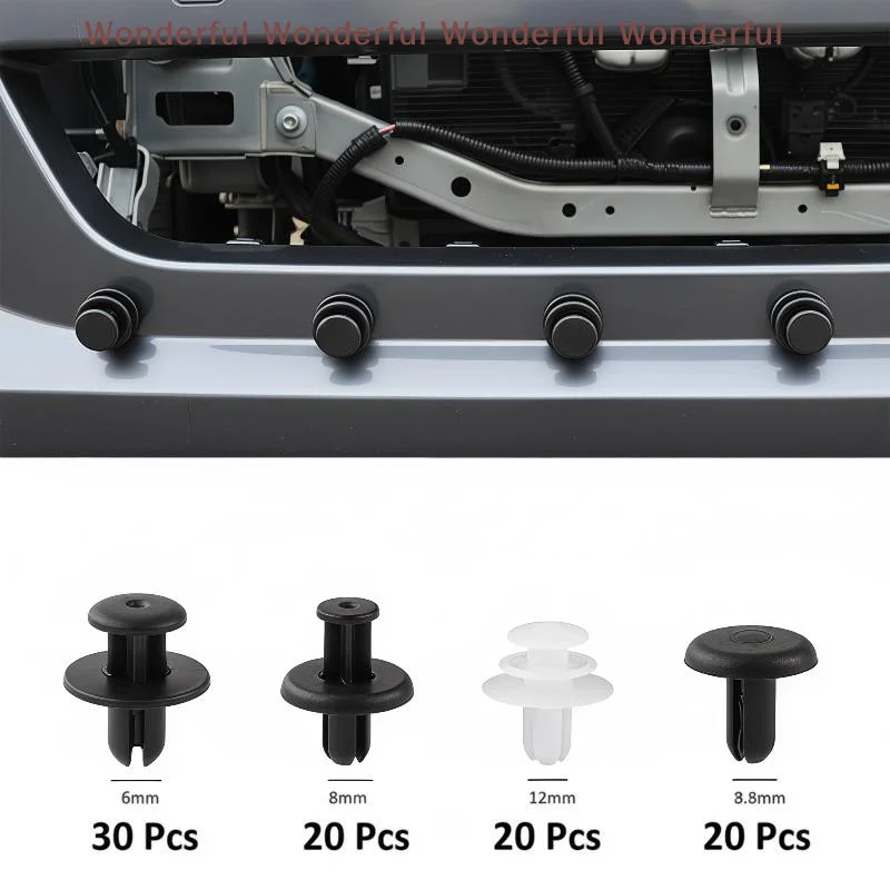 100 PCS Multi-Purpose Car Retainer Clips Kit with Fastener Remover Pry Tools for Auto Door Fixing