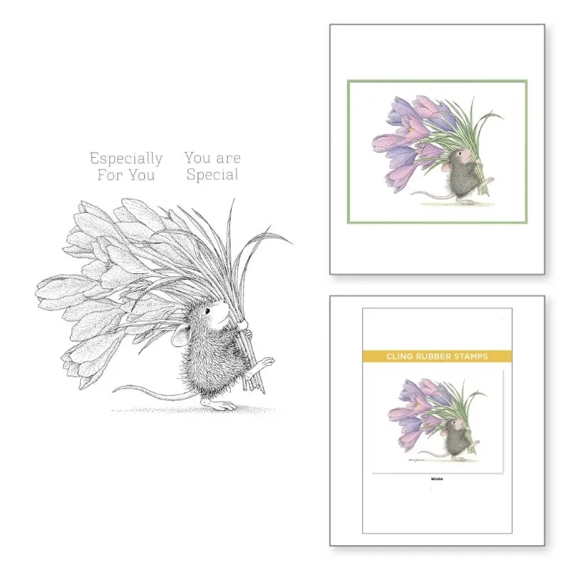 Nouveau BOUQUET de souris animale pour vous, timbres clairs pour bricolage, fabrication artisanale, carte de vœux en papier, Scrapbooking