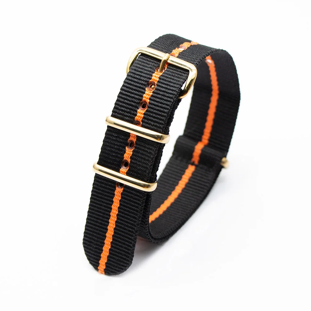 Nylon Strap Gold Buckle Integrated Replacement Strap Color Sports Strap 18Mm 20Mm 22Mm 24Mm Suitable for Samsung Huawei