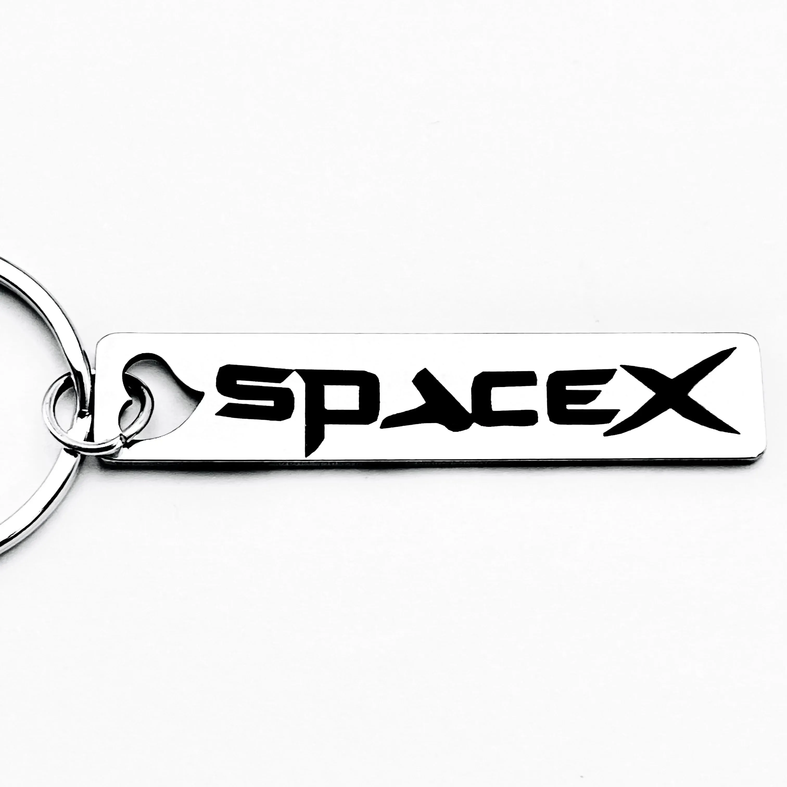 سلسلة مفاتيح Spacex من الفولاذ المقاوم للصدأ، إكسسوار شخصي إبداعي، مناسب للرجال والنساء والأصدقاء كهدية #1