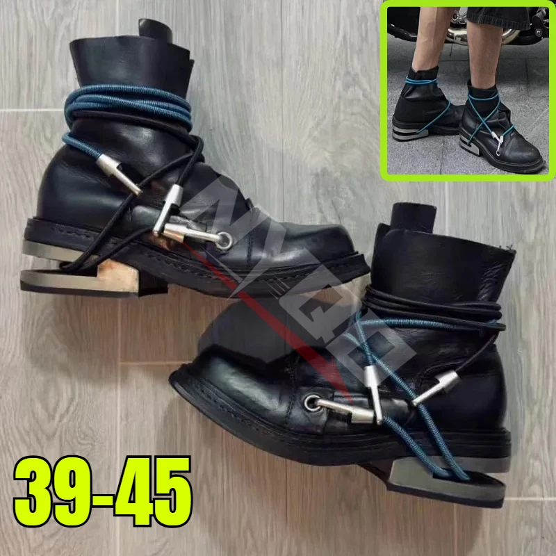 Leather Boots for Men Vintage Style Genuine Cow Leather Spring Work Shoes Botas Moto Motocross Boots 오토바이 부츠