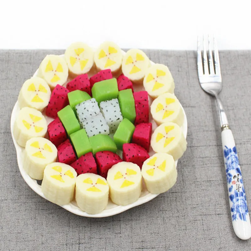 Simulation Banana Pitaya Slices Fake Fruits Artificial KiwiModel Photography Props For Dessert Shop Ornaments Kitchen Home Decor